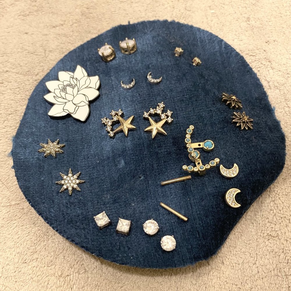 Earring Lot with Flower Pin